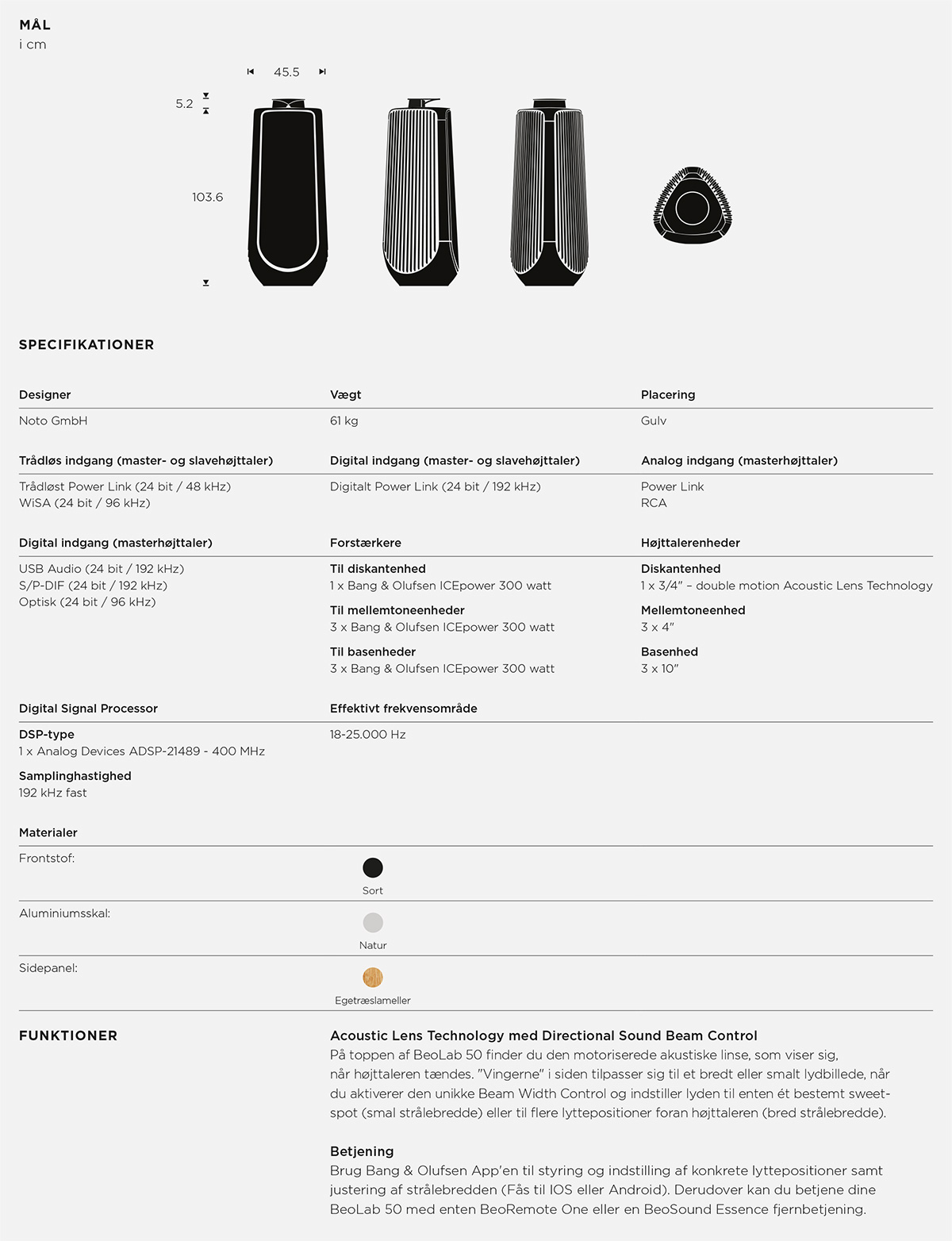 Product Sheet - BeoLab 50